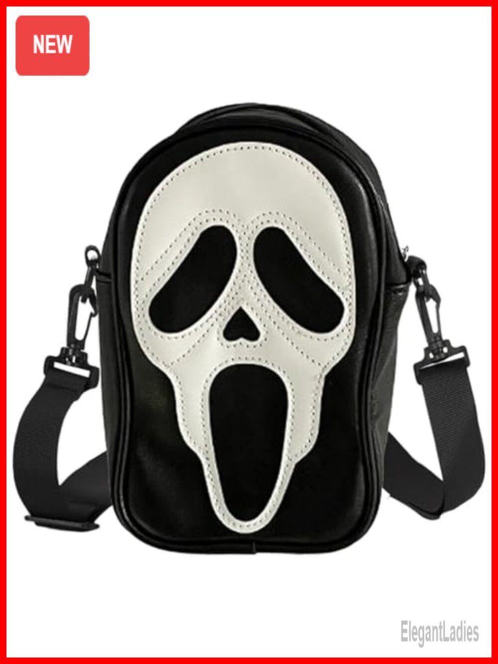 Scream Ghost Face PU Crossbody Goth Sling Bag Unisex